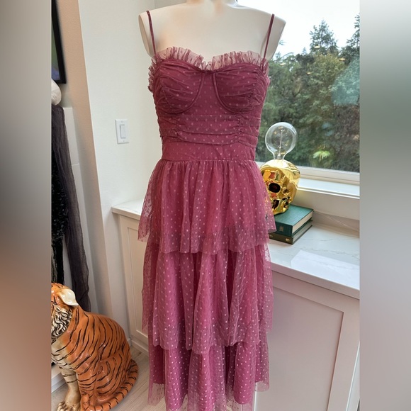 Lulus Dresses & Skirts - Lulu's Strapless Layered Dress in Mauve